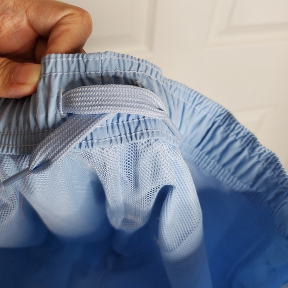 Adidas Blue Repeat Trefoil Graphic Logo Swim Shorts - Picture 7 of 9